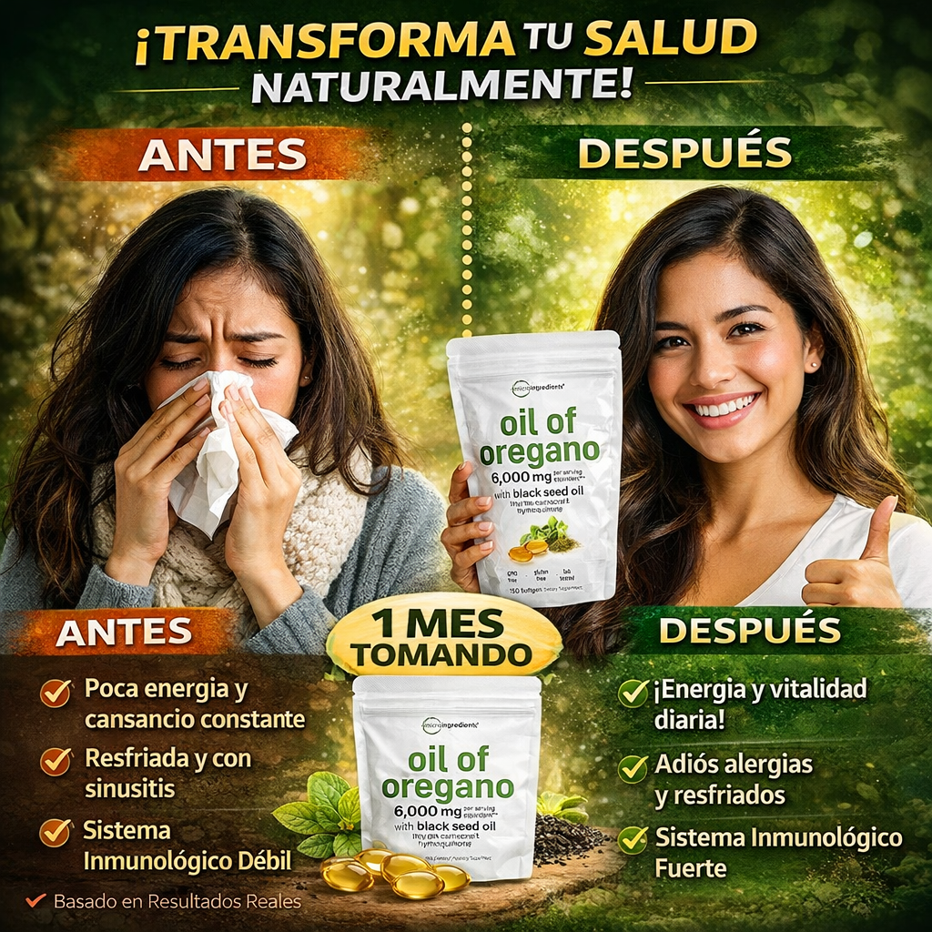 Oil of Oregano 6000mg – Refuerzo Natural para tu Sistema Inmunológico